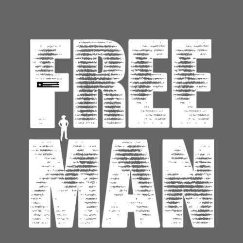 FREE MAN - White Graphic - Men's Premium Hoodie