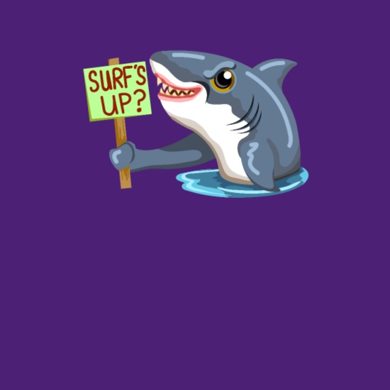 Funny Shark Cartoon Surfs Up Shark' Men's T-Shirt | Spreadshirt