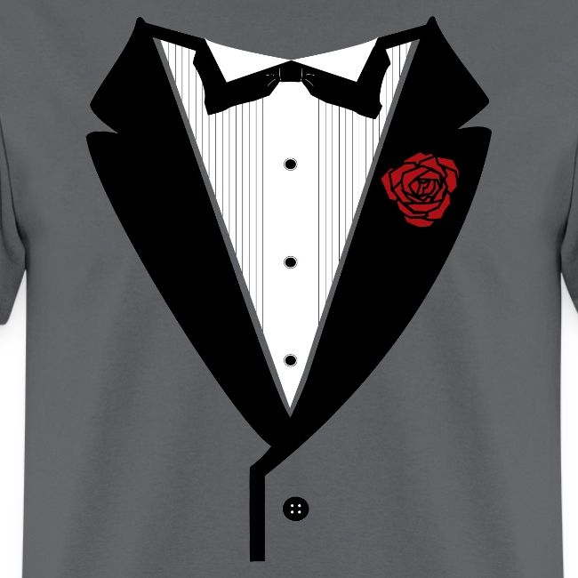 Tuxedo Shirt With Black Lapel And Bowtie