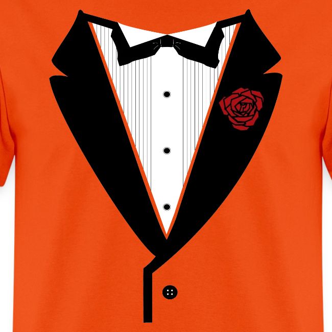 Tuxedo Shirt With Black Lapel And Bowtie