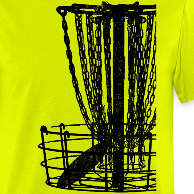Distressed Disc Golf Basket Shirt Black Print