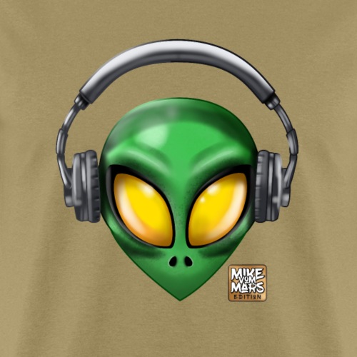 Alien with Headphones - Men's T-Shirt
