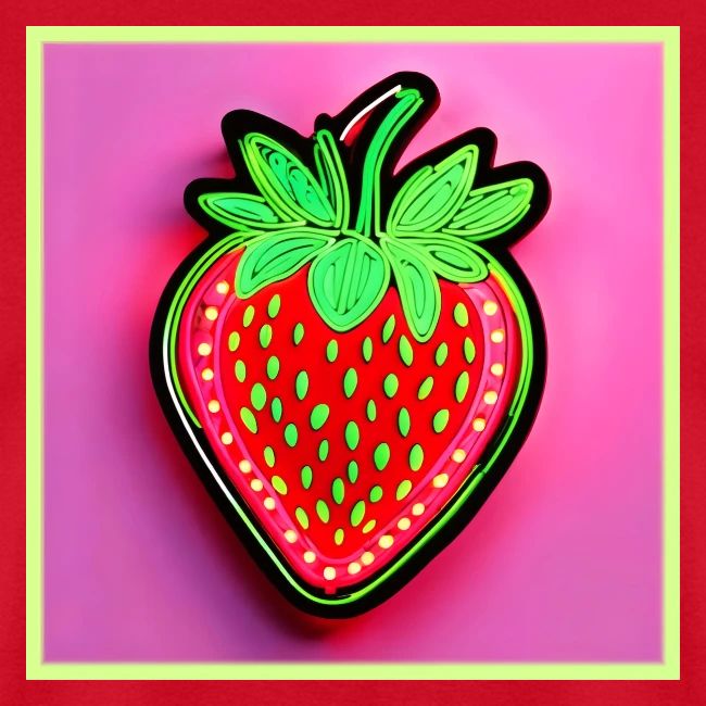 Vibrant Strawberry Neon Sign