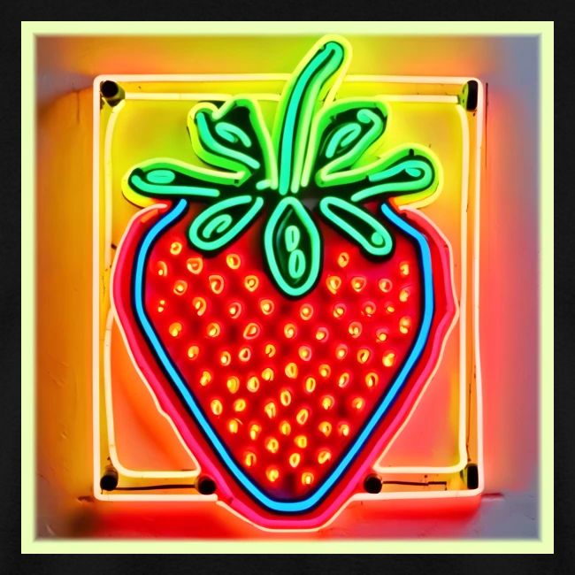 Colorful Strawberry Neon Glow