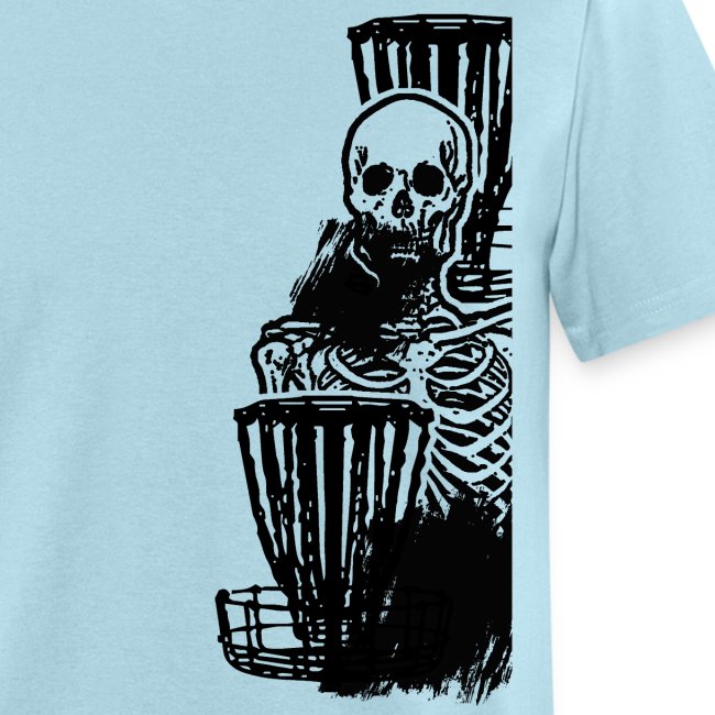 Disc Golf Until Death Black Print Skeleton Shirt