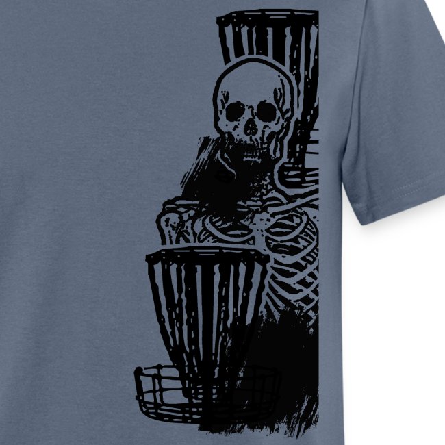 Disc Golf Until Death Black Print Skeleton Shirt