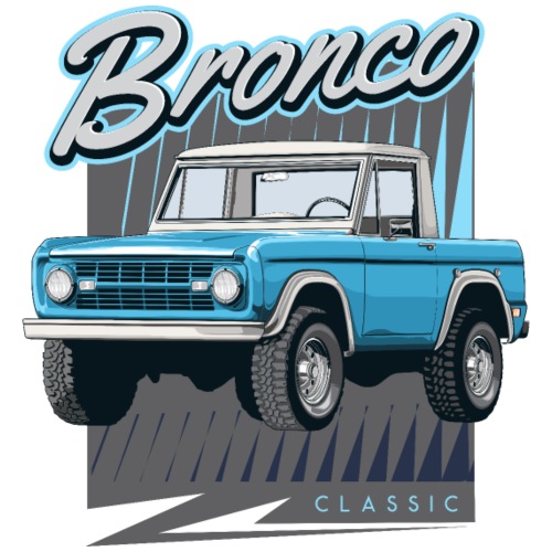 BRONCO Blue Half Cap Truck T-Shirt - Men's T-Shirt