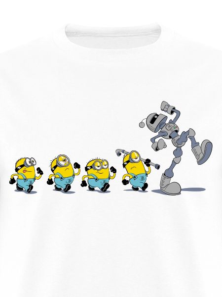 Minions In A Row With Robot