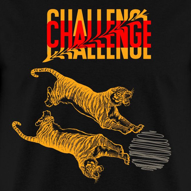 Double tiger fashion, jungle feline animals.