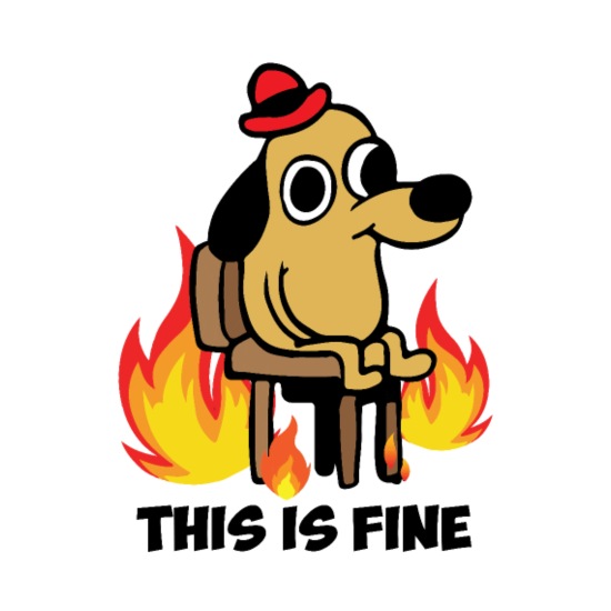This is fine dog meme existence is pain' Men's T-Shirt
