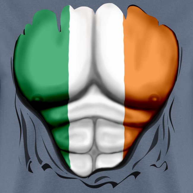 Ireland Flag Ripped Muscles, six pack, chest