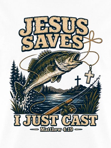 Jesus Saves I Just Cast Christian Fishing