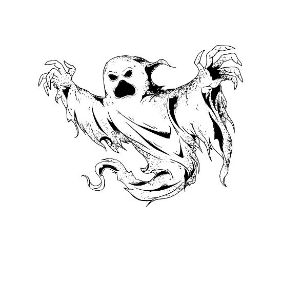 halloween ghost drawing outline