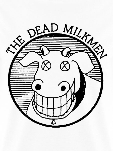 DEAD MILKMEN COW LOGO WHITE Licensed Adult cow