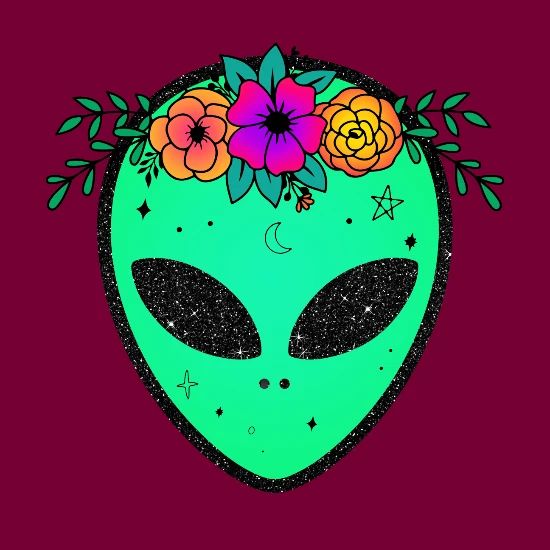 Alien With Flower Crown Page 6 | Beautiful Mother Alien Vectors