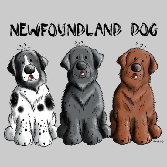 Three Newfoundland Dogs - Dog - Cartoon' Men's T-Shirt | Spreadshirt