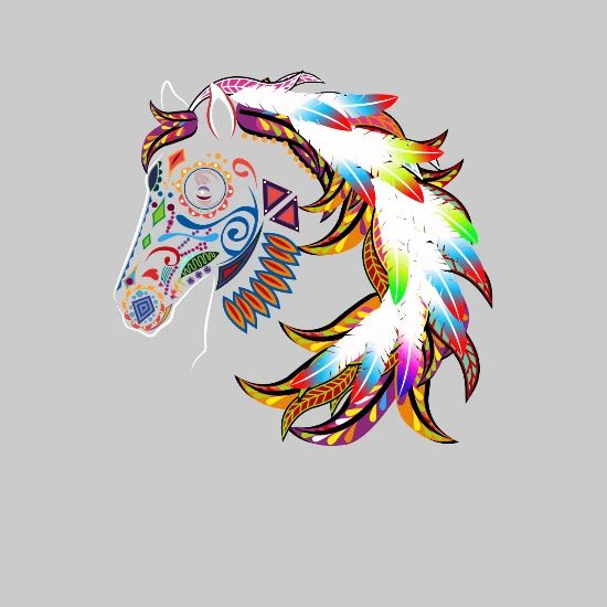 tribal horse head drawing