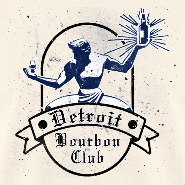 Distressed Blue Detroit Bourbon Club Logo