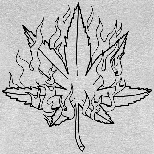 Flaming Pot Leaf - Men's T-Shirt