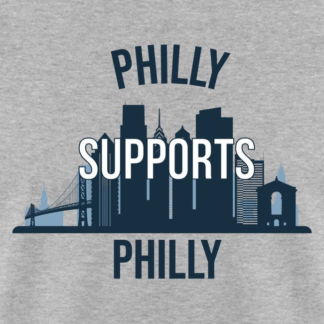 Philly Supports Philly skyline blue transparentbg