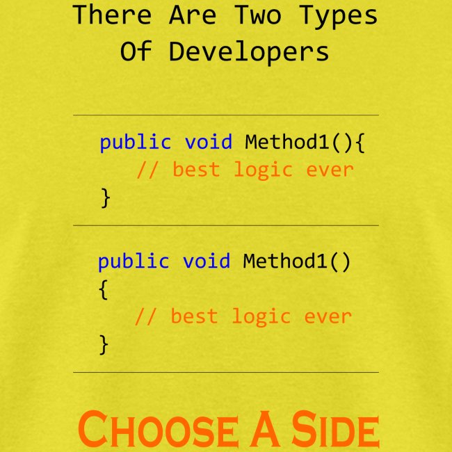 Code Styling Preference Shirt