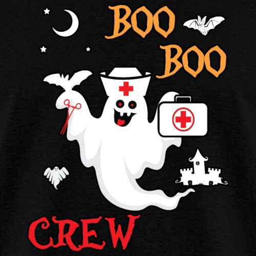 Boo Boo Crew ER EMT LPN Spooky Nurse Moonlit Bat. - Men's T-Shirt