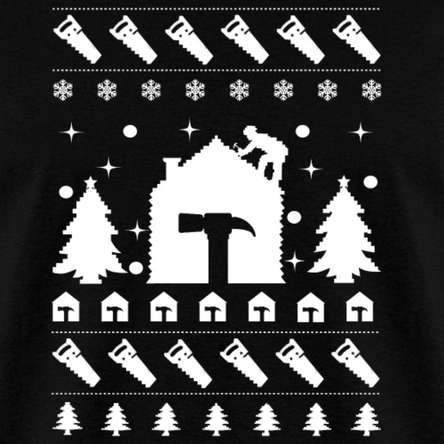 Christmas Contractor Tradesman Repairman Rooftop. - Men's T-Shirt