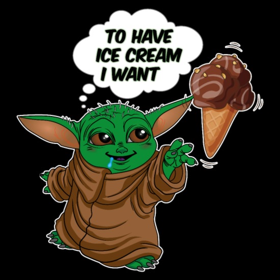 Alien Baby Yoda wants Ice Cream | Ice cream gift' Men's T-Shirt |  Spreadshirt