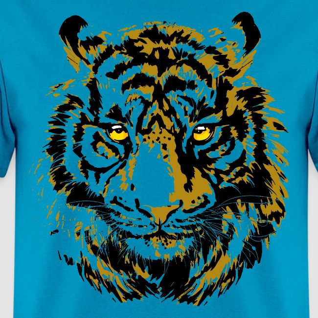 Yellow Tiger Head Portrait Drawing - Yellow Tiger