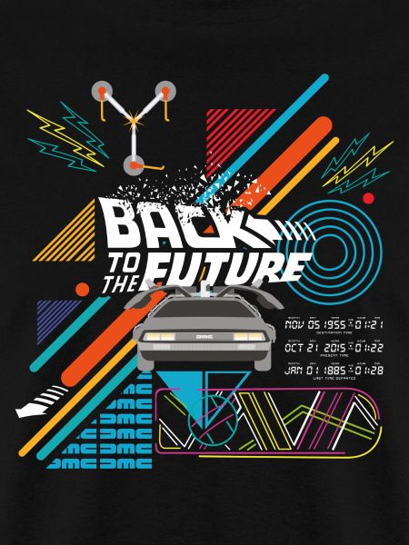 Back To The Future Logo With Delorean Time Machine