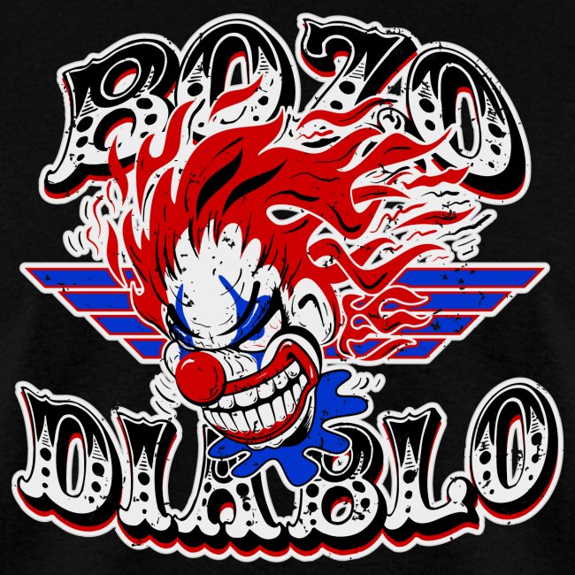 Bozo Diablo Crazy Clown Illustration