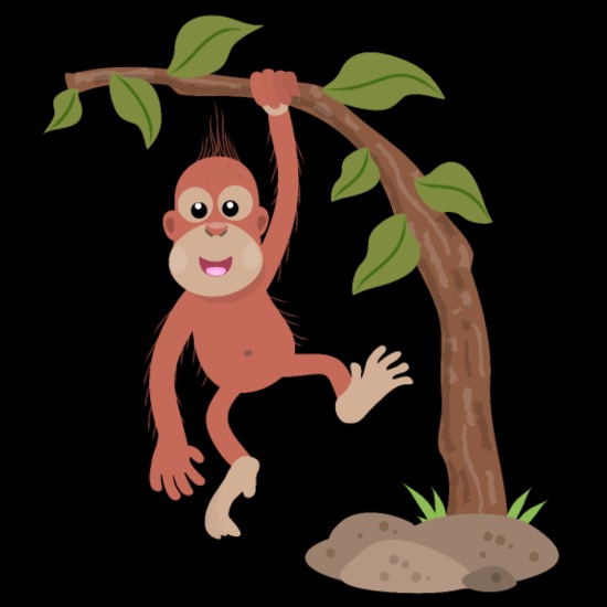 Cute happy baby orangutan cartoon illustration' Men's T-Shirt | Spreadshirt