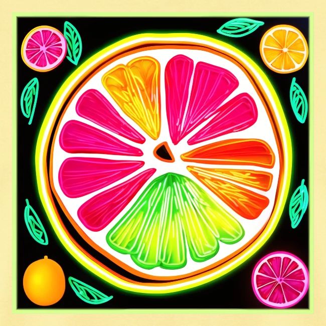 Neon Citrus Fruit Fiesta