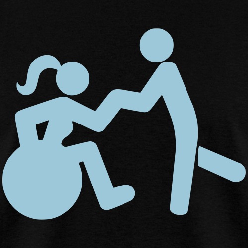 Dancing lady wheelchair user with man - Men's T-Shirt