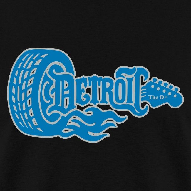 The D® - Detroit Wheel Guitar with Flames Bl Slvr