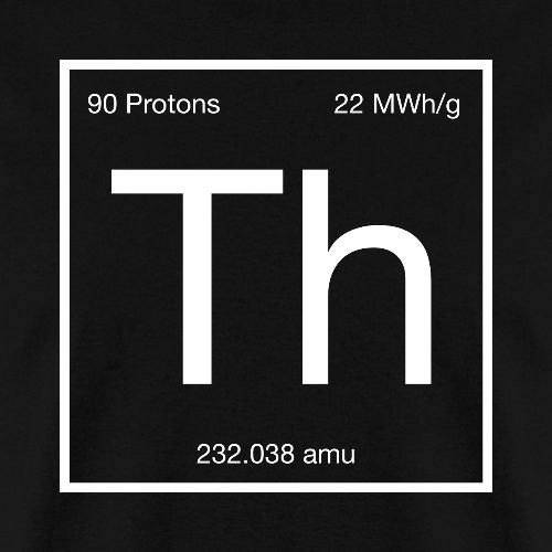 Thorium. Double-sided design. White text. - Men's T-Shirt