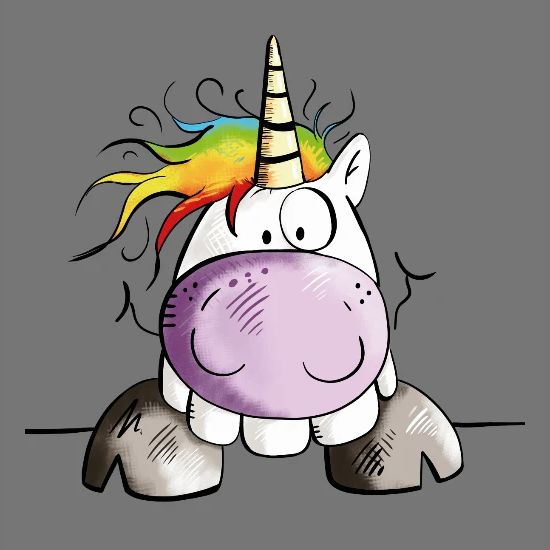Funny Cartoon Unicorn