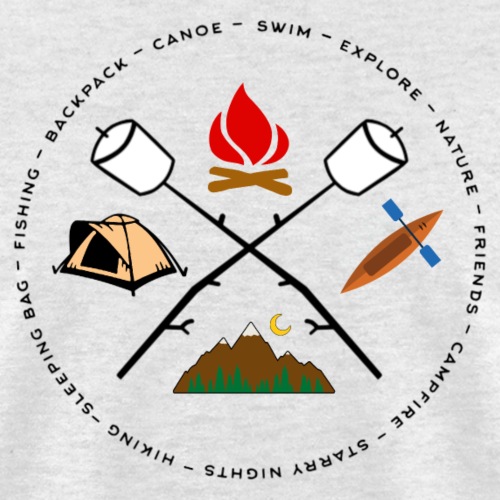 Campground Bonfire Marshmallow Rowboat Oar Lodge. - Men's T-Shirt