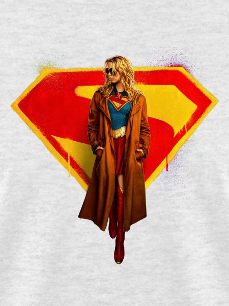 Supergirl Movie Kara In Front Of Supergirl Emblem