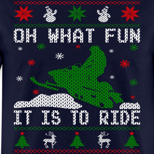 Oh What Fun Snowmobile Ugly Sweater style
