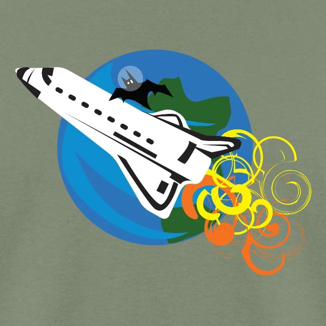 Space Bat Hitching A Ride Ladies Tee