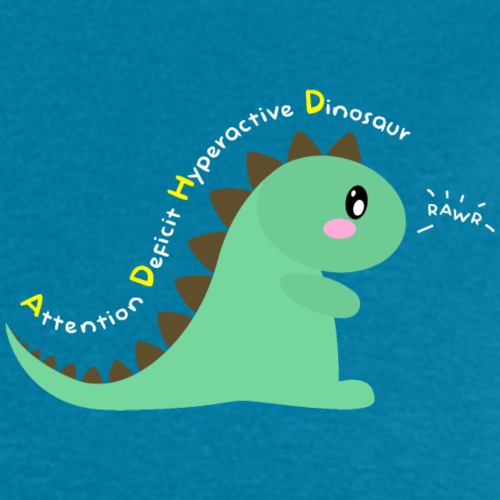 Attention Deficit Hyperactive Dinosaur (Corner) - Men's T-Shirt