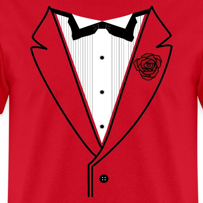 Black Lined Tuxedo Shirt with Black Tie