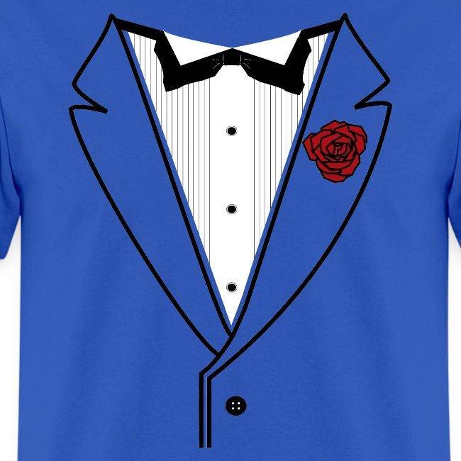 Black Lined Tuxedo Shirt with Black Tie