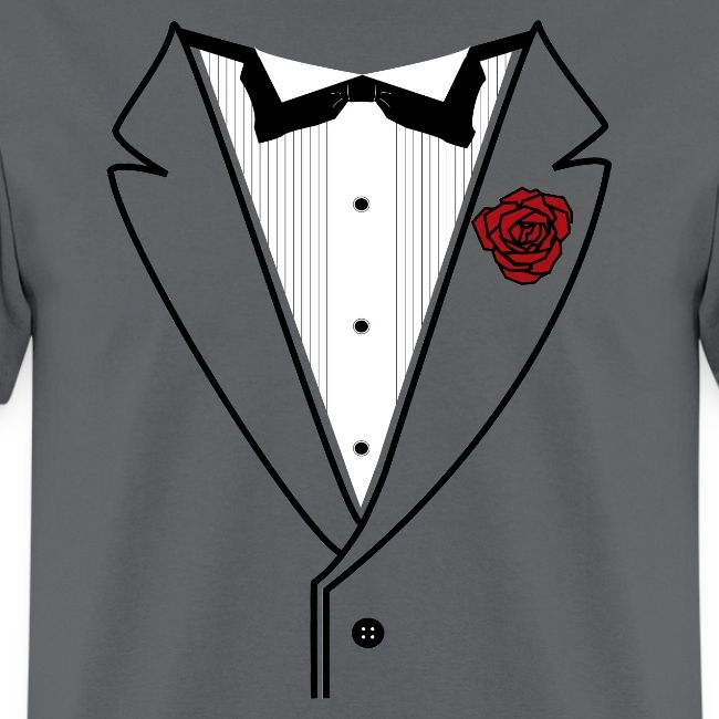 Black Lined Tuxedo Shirt with Black Tie