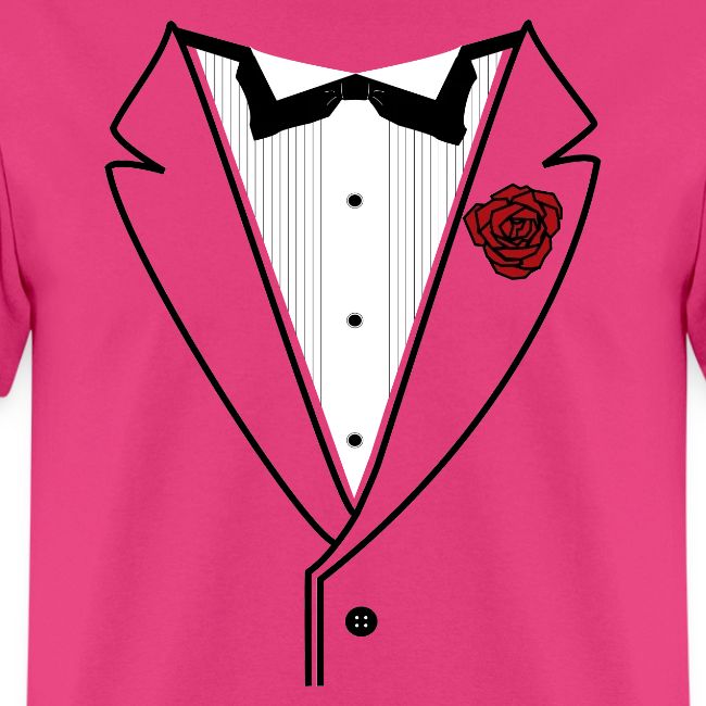 Black Lined Tuxedo Shirt with Black Tie