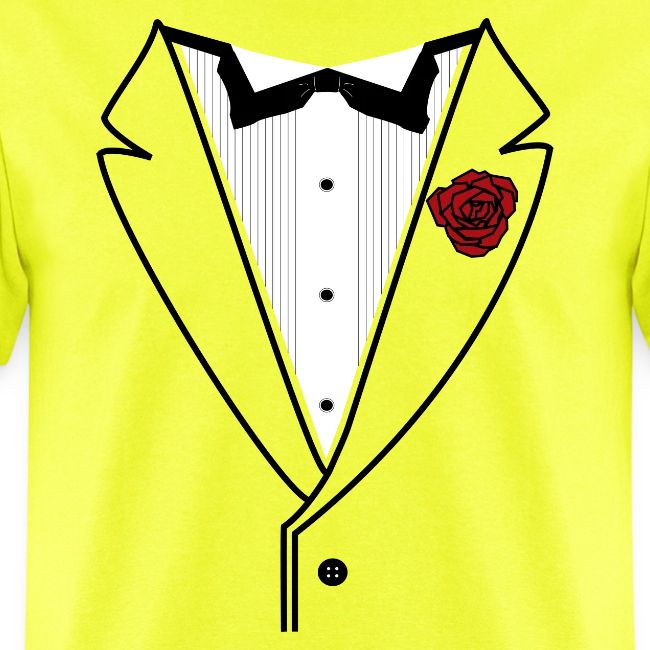 Black Lined Tuxedo Shirt with Black Tie