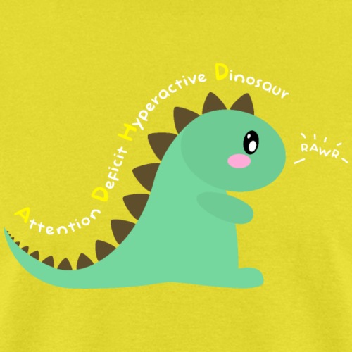 Attention Deficit Hyperactive Dinosaur (Center) - Men's T-Shirt