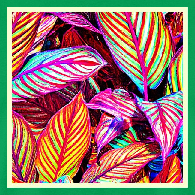 Striped Neon Leaves Design