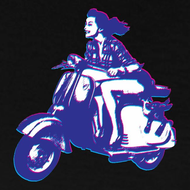 Cute Vespa Scooter Girl